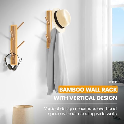 TIOPGHAD 2-Pack Small Vertical Wall Mount Coat Rack - Image 3