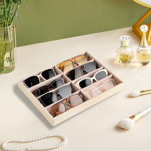 Frebeauty 8-Slot Sunglass Organizer Tray, Sunglass Holder - Image 2