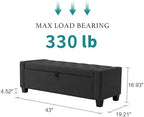 Huatean Home 43" Ottoman with Storage, Dark Gray Storage Ottoman Bench - Image 2