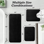 HUXMEYSON Bathroom Rugs Sets 3 Piece, Non-Slip & Quick Dry Bath Mat Set - Image 2