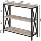 MAHANCRIS 31.5" Sofa Table, Industrial Console Table, 3-Tier Entryway Table - Image 3