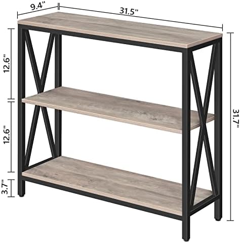 MAHANCRIS 31.5" Sofa Table, Industrial Console Table, 3-Tier Entryway Table - Image 3