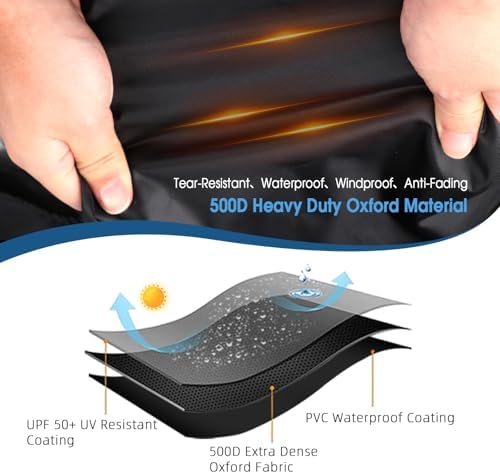 Outdoor Fire Pit Cover Rectangular Waterproof-51x31x25in - Image 3