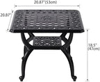 21" Cast Aluminum Outdoor Side Table, Small Patio Table, Outdoor Coffee Tables - Image 3