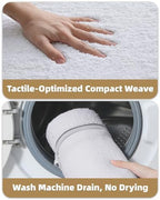 Color&Geometry Oval White Bathroom Rugs 36x24, Extra Soft Absorbent Microfiber - Image 7