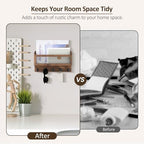 Nekon Mail and Key Holder for Wall Decorative, 11 Inch Mail Holder - Image 2