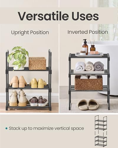 SONGMICS Shoe Rack, 3-Tier Shoe Organizer, Metal Storage Shelf - Image 4
