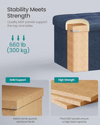 SONGMICS 43.3 Inches Folding Storage Ottoman Bench, Load 660 lb - Image 4