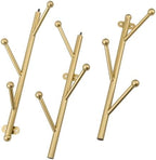 MyGift 9 Hook Wall Mounted Modern Gold Tone Metal Hat and Coat Hanger Tree - Image 5