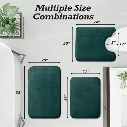 HUXMEYSON Bathroom Rugs Sets 3 Piece, Non-Slip & Quick Dry Bath Mat Set - Image 2