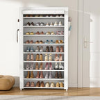 VILICK Shoe Rack with Cover Narrow Shoe Organizer with Pockets 10 Tier Tall - Image 2