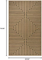 Lahome Geometric 2x8 Runner Rug, Neutral Non Slip Kitchen Entryway Runner - Image 2