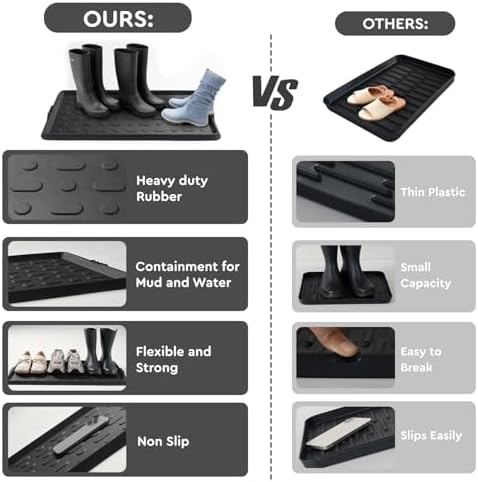tchdio Durable Rubber Boot Tray and Shoe Mat - Image 5