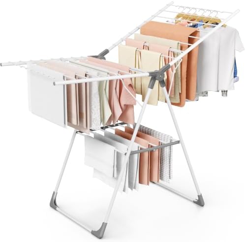 Sakugi Clothes Drying Rack, 55.5" Adjustable Wings, Foldable Design by Sakugi