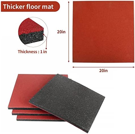 MYOYAY 4 Pack Interlocking Tiles 20"x20"x1" Heavy Duty Rubber Tile Green - Image 2