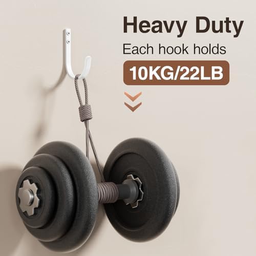 10-Pack 22LB Wall Hooks for Hanging Towel/Coat - Image 2