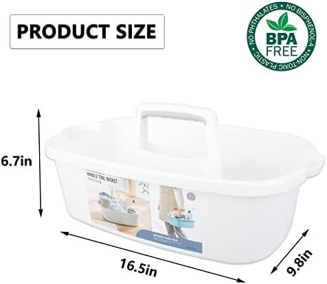 Large Cleaning Supplies Caddy Portable Shower Caddy Basket White 2 Pack - Image 5