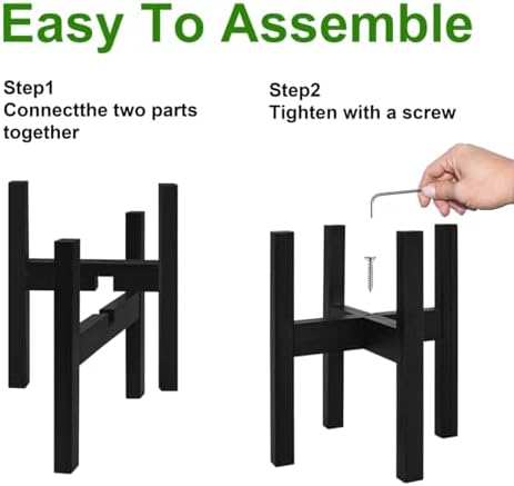 Rnined Adjustable Plant Stand Indoor, Bamboo Mid Century Modern Plants Stands - Image 5