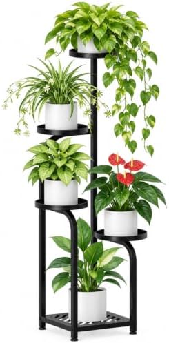 TOSKING Tall 5-Tier Square Plant Stand Indoor Outdoor by TOSKINGESSENCE