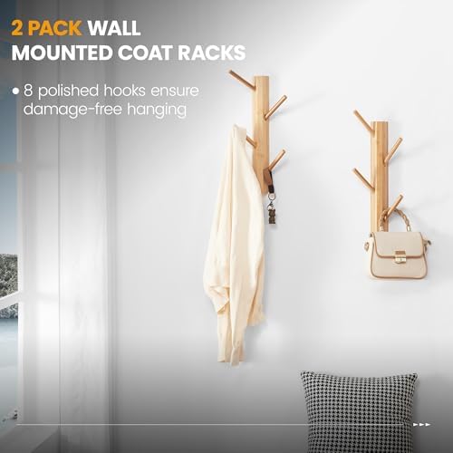 TIOPGHAD 2-Pack Small Vertical Wall Mount Coat Rack - Image 4