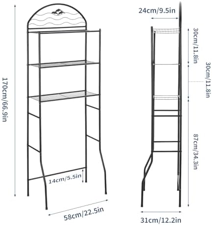 3 Tier Bathroom Over Toilet Storage Organizer Rack, Over the Toilet Storage - Image 3