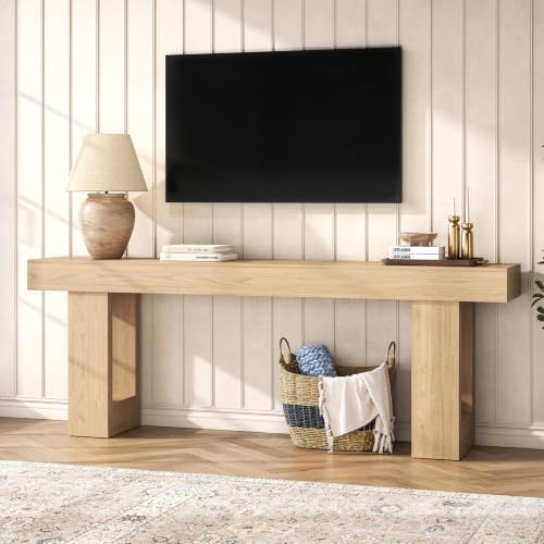 Epecoya Console Table for Living Room 78.7 Inch, Light Oak Brown - Image 5