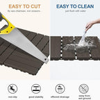 Goovilla Plastic Interlocking Deck Tiles, 9 Pack, Dark Coffee - Image 4