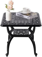 21" Cast Aluminum Outdoor Side Table, Small Patio Table, Outdoor Coffee Tables by Unknown