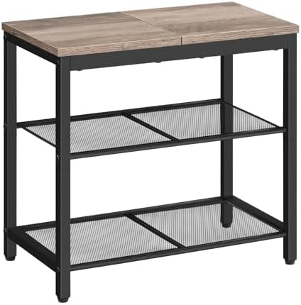 HOOBRO Shoe Bench, 3-Tier Shoe Rack, Industrial Shoe Organizer Storage Bench by HOOBRO