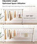 Vikaqi Clothes Drying Rack 95 Inches Folding Outdoor Indoor, Drying Rack - Image 2