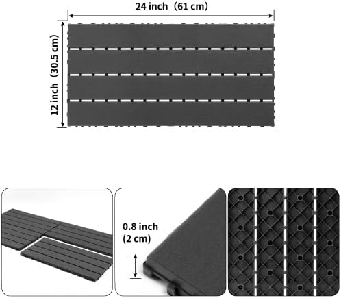 Plastic Interlocking Deck Tiles, 24 Pack, Decking Tiles - Image 2
