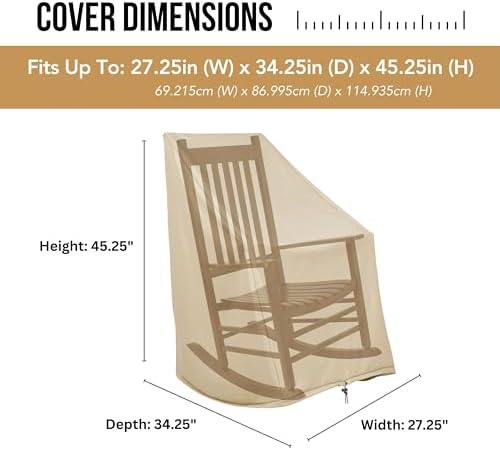 Shine Company Weatherproof Outdoor Rocking Chair Cover, 100% Woven Polyester - Image 4