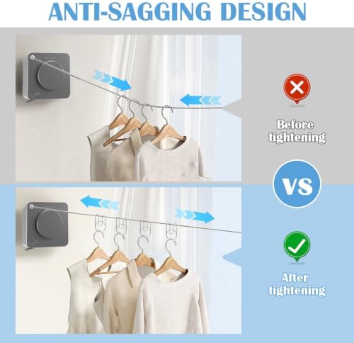 Upgrade-Retractable Clothesline Indoor, Non-Sagging Outdoor Clothes Line - Image 4