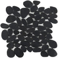 Stone Pebble Tile Black Sliced for Bathroom Shower Floor, 5 Sheets by Adolif