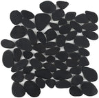 Stone Pebble Tile Black Sliced for Bathroom Shower Floor, 5 Sheets by Adolif