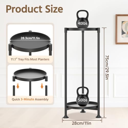 LASZOLA Metal Plant Stand Indoor Tall - Image 3