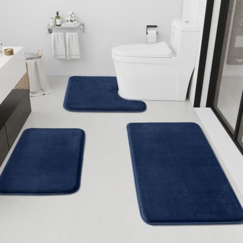 HUXMEYSON Bathroom Rugs Sets 3 Piece, Non-Slip & Quick Dry Bath Mat Set by HUXMEYSON
