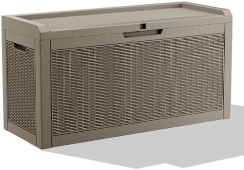 DRATO 70 Gallon Outdoor Storage Box Waterproof, Lockable Resin Deck Box by DRATOprovidesawarmandcozy