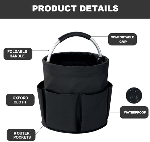 Cleaning Caddy with Handle, 17L Foldable Cleaning Supplies Organizer, Portable - Image 5
