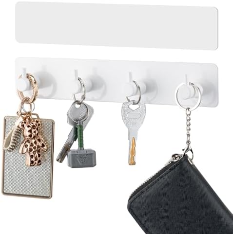 Key Holder with 4 Hooks, Adhesive Key Hanger Organizer by Unknown