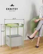 EKNITEY Small Side End Table: Metal Side Table - Image 3