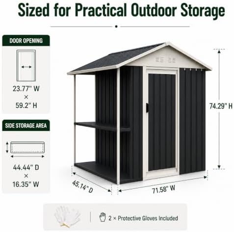 6x4 FT Outdoor Storage Shed - Image 2