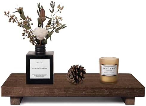zoocatia Small Wood Tray Pedestal Stand Farmhouse Bathroom Decor Decorative by zoocatia