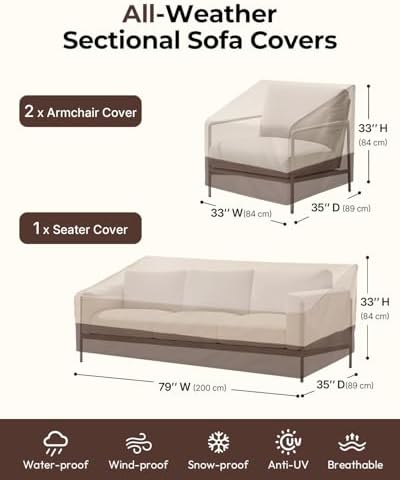 Loriano 3-Piece Patio Furniture Covers - Image 2