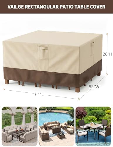 Patio Outdoor Furniture Covers Waterproof, Rectangular Outdoor Table Cover - Image 2