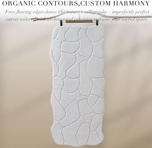 BSICPRO Bathroom Runner Rugs, 24x59 Scalloped Bath Mats - Image 3