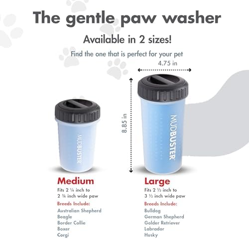 Dexas Lidded MudBuster Large Dog Paw Cleaner, Pro Blue, Fits 2.5"-3.5" Wide Paws - Image 3