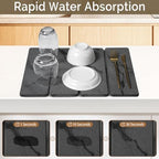Small Stone Dish Drying Mat for Kitchen Counter, Foldable Water Absorbing - Image 3