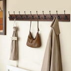 IBosins Brown Wood Wall Mounted Coat Rack - Image 3