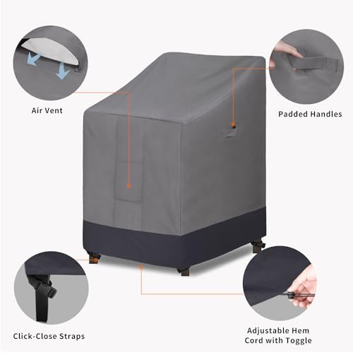 Easy-Going Outdoor Stackable Chair Cover, 1 Pack-28Wx36Dx47H inch - Image 4
